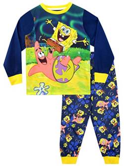 SPONGEBOB SQUAREPANTS Jungen Schlafanzug Blau 128 von SPONGEBOB SQUAREPANTS