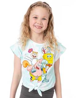 SPONGEBOB SQUAREPANTS Krawatte Dye T-Shirt Girls Kinder Front Biege Blue Top von SPONGEBOB SQUAREPANTS