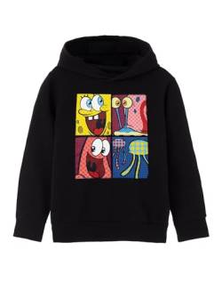 SPONGEBOB SQUAREPANTS Pop Art Kids Black Hoodie | Add a Splash of Color to Your Child's Wardrobe - Dive into Fun with Spongebob, Patrick, and Gary The Snail in This Kids' Hooded Jumper von SPONGEBOB SQUAREPANTS