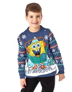 Spongebob Schwammkopf Let It Snow Kinder Strickpullover | Festlicher Feiertagspullover Stilvolle Kinderbekleidung | Verschenken Sie Weihnachten | Strickwaren mit Cartoon-Motiven von SPONGEBOB SQUAREPANTS
