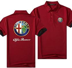 SPONYBORTY Alfa-Romeo Herren Polo T-Shirt Kurzarm Casual Outdoor Sportswear Revers T-Shirt Teenager/D / 3XL von SPONYBORTY