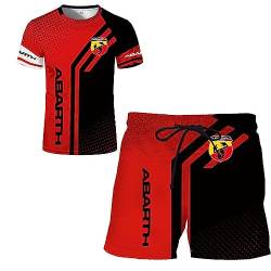 SPONYBORTY Herren-T-Shirt-Shorts-Trainingsanzug-Set Ab-Arth 3D-Druck Zweiteiliges Set Kurzarm-T-Shirt-Hosen-Trainingsanzug sports/D/M von SPONYBORTY