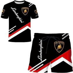 SPONYBORTY Herren-T-Shirt-Shorts-Trainingsanzug-Set Lambo.RGhi.ni 3D-Druck Zweiteiliges Set Kurzarm-T-Shirt-Hosen-Trainingsanzug jungen/D/S von SPONYBORTY