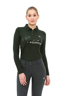 Roxie Sequin Polo Longsleeve (Farbe: Dark Forest; Größe: M) von SPOOKS