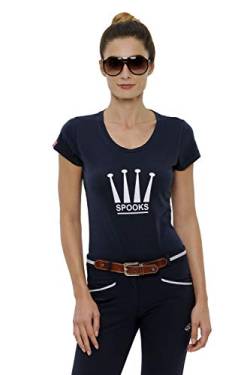 SPOOKS T Shirt für Damen Mädchen Kinder, tailliert Sommer Tshirt mit Aufdruck aus Frotee - bequem & stylisch Crown - Navy L von SPOOKS