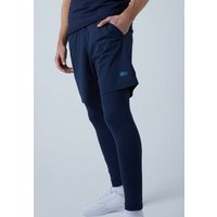 SPORTKIND Sporthose 2-in-1 Shorts mit Leggings Jungen & Herren navy blau von SPORTKIND