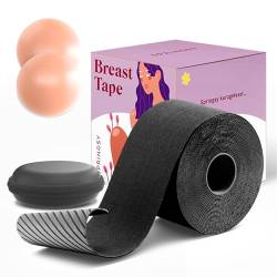 SPRINGSY Brust Tape inkl. 2X Nippelpads - Der Klebe BH Push Up für EIN Atemberaubendes Dekolleté und diskrete Brustwarzen Abdeckungen, mithilfe von Boob Tape (5cm x 5m) und Nipple Cover. von SPRINGSY