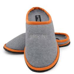 Pantoffeln aus Filz, Hausschuhe Indoor rutschfeste Slippers, Puschen, Schluffen für Sie uns Ihn (Grau Orange, EU Schuhgrößensystem, Erwachsene, Numerisch, M, 38) von SPRINT