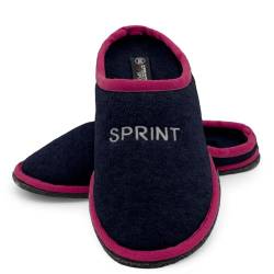 Pantoffeln aus Filz, Hausschuhe Indoor rutschfeste Slippers, Puschen, Schluffen für Sie uns Ihn (Navy Pink, EU Schuhgrößensystem, Erwachsene, Numerisch, M, 37) von SPRINT