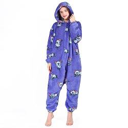 SPSHODOW Onesie Damen Tier Kuschelig Erwachsene Jumpsuit Pyjamas Halloween Cosplay Kostüme Karneval Einteiler L von SPSHODOW