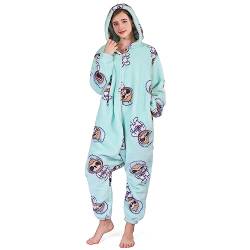 SPSHODOW Onesie Damen Tier Kuschelig Erwachsene Jumpsuit Pyjamas Halloween Cosplay Kostüme Karneval Einteiler S von SPSHODOW