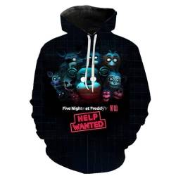 SPSMOKH Five Nights Game Hoodie Freddie/Foxy Sport Sweatshirt 3D Print Horror Style Pullover Langarm für Damen und Herren, 2, XS von SPSMOKH