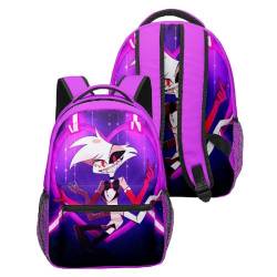 SPSMOKH Hazbin Hotel Schultasche Alastor Angel Dust Charlie Morningstar Umhängetasche Anime Cartoon Canvas Tasche Casual Rucksack Jungen Mädchen, 11, 40x30x17cm von SPSMOKH