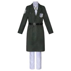 SPSMOKH Mikasa Ackermann Cosplay Kostüm Kurze Jacke/Levi Ackerman Cosplay Anzüge Umfrage Corps Umhang/Komplettes Set für Halloween Party (Levi Ackerman, S) von SPSMOKH