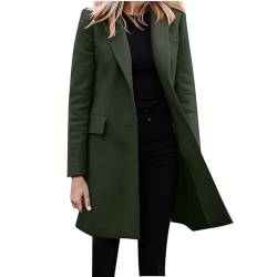 SRZYMJ AG Mantel Damen Trenchcoat Lang Wollmantel Winter Regenparka Lang Windbreaker Gefüttert Kurzmantel Parka Frühjahr Bomberjacke Vintage Wintermantel Elegant von SRZYMJ