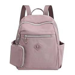 SRZYMJ Damen Rucksack Klein Lila Leder Rucksack Für Damen Handtasche Rucksack Rucksack Leder Damen Nieten Rucksack Ultraleicht Rucksack Damen 2-In-1 Rucksack Damen Wasserabweisend Rucksack Zipper von SRZYMJ