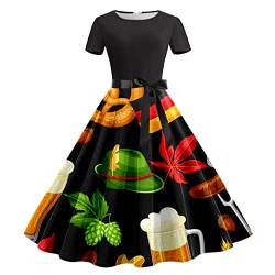 SRZYMJ Dirndl Set 3 Teilig Oktoberfest Hemd Damen Dirndl Kleider Damen Lang Dirndlkleid Schwarz Trachtenmode Herren Weste Dirndlbluse V Ausschnitt Uniform Rock Halloween Kostim Damen Grün S von SRZYMJ