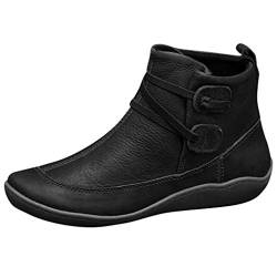 SRZYMJ Halbstiefel Damen Schnüren Schuhe Winter Stiefel Atmungsaktive Stiefel Winter Mittelrohrstiefel Motorrad Stiefel Schwarze Stiefel Gummistiefel Schwarz Schuhe Mit Absatz Herbst Schwarz 38 von SRZYMJ