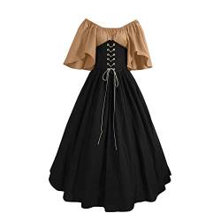 SRZYMJ Oktoberfest Damen Outfit Hose Und Bluse Dirndl Kleider Damen Elegant Langarm Weihnachten Kleider Dirndlkleid Lang Trachtenmode Bluse Dirndlbluse V Ausschnitt Halloween Kostüm Uniform von SRZYMJ