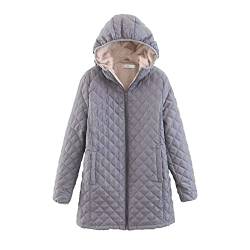 SRZYMJ Parka Damen Übergangsjacke Winterjacke Winterparka Wintermantel Steppjacke Übergangsjacke Softshelljacke Freizeitjacke Strickfleecejacke Mit Kapuze Kurzmantel Winter Funktionsjacke Bomberjacke von SRZYMJ