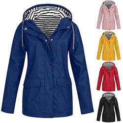 SRZYMJ Regenjacke Atmungsaktiv Übergangsjacke Sommer Funktionsjacke Outdoorjacke Softshelljacke Dünn Mit Kapuze Regenmantel Wasserdicht Atmungsaktiv Leicht Fahrrad Regenjacke Windbreaker 2022 Blau von SRZYMJ