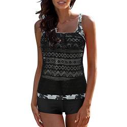 SRZYMJ Schwarz Tankini Oberteil Damen Mit Bügel Badeanzug Damen Schwarz Bikini Damen Mit Bügel High Waist Tankini Dots Badekleid Große Großen Strandmode Damen Monokini Damen Sexy High Cut von SRZYMJ