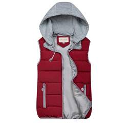 SRZYMJ Steppweste Damen, DaunenWintermantel Vest mit Kapuze Leichte Gesteppte Weste Maxi Mantel Ärmellose Jacke Daunenmantel mit Taschen Steppweste Daunenjacke Steppjacke Outdoor Winterjacke von SRZYMJ