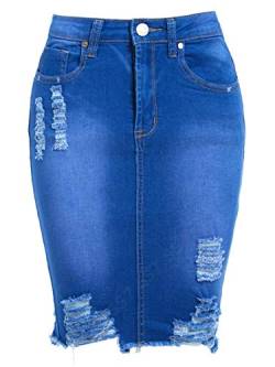 SS7 Damen Denim zerrissener Rock von SS7