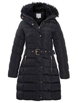 SS7 Frauen-Padded-Pelz-Parka-Mantel (schwarz, 44) von SS7