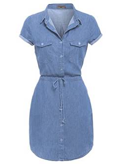 SS7 NEU Denim Blau Hemd Kleid Sizes 8-14 (38, Hellblau) von SS7