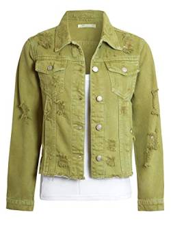 Womens Denim Jacket Distressed Mustard Jean Frayed Jacket Size 8 10 12 von SS7