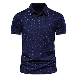 SSBZYES Herren T-Shirt Herren Poloshirt Sommer Herren Kurzarm T-Shirt Herrenmode Anker Print Kurzarm Revers T-Shirt Poloshirt von SSBZYES