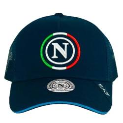 SSC NAPOLI Unisex Blaue Mütze, Ea7, Trikolor-Logo, offizielles Produkt Hut, One Size von SSC NAPOLI