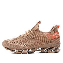 SSERHEHK Sportschuhe Laufschuhe Atmungsaktiv Leichte Turnschuhe Gym Fitness Sneaker für Herren Damen 18 Golden 40EU von SSERHEHK