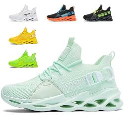 SSERHEHK Sportschuhe Laufschuhe Atmungsaktiv Leichte Turnschuhe Gym Fitness Sneaker für Herren Damen G133 Apple Green 36EU von SSERHEHK