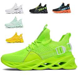 SSERHEHK Sportschuhe Laufschuhe Atmungsaktiv Leichte Turnschuhe Gym Fitness Sneaker für Herren Damen G133 Green 40EU von SSERHEHK