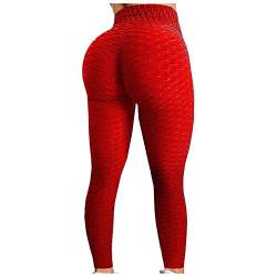 SSLLH Damen Honeycomb Leggings Geraffte Hintern Heben Sporthose Skinny Stretch Tights High Waist Jogginghose mit Bauchkontrolle Geraffte Hintern Heben Strumpfhosen für Fraue Laufen Radfahren Yogahose von SSLLH