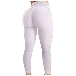 SSLLH Damen Honeycomb Leggings Geraffte Hintern Heben Sporthose Skinny Stretch Tights High Waist Jogginghose mit Bauchkontrolle Geraffte Hintern Heben Strumpfhosen für Fraue Laufen Radfahren Yogahose von SSLLH