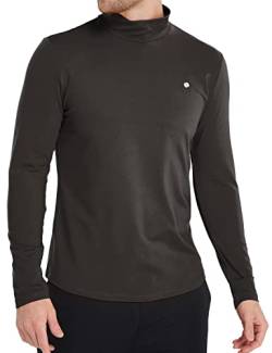 SSLR Herren Thermo Pullover Rollkragen Thermounterwäsche Basic Fleece Langarmshirt Rollkragenpullover für Männer Winter Warm Rollkragenshirt (Medium, Grau) von SSLR