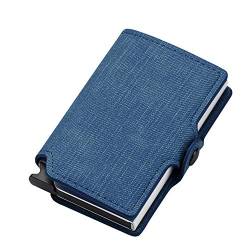 SSWERWEQ Brieftasche Herren Kreditkarte-Mappe Neuer dünner Kartenhalter-Visitenkarte Haspe Karte Case Slim Wallet (Color : Blue) von SSWERWEQ