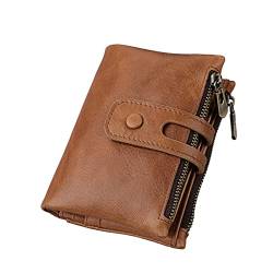 SSWERWEQ Brieftasche Herren Leder Brieftasche for Mann Top Schicht Leder Brieftasche Crazy Horse Leder Freizeit Brieftasche von SSWERWEQ