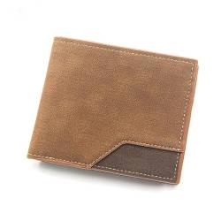 SSWERWEQ Brieftasche Herren Men's Wallet Small Money Purse Wallet Design Top Men's Thin Wallet with Coin Pocket Zipper Wallet (Color : Light Brown) von SSWERWEQ