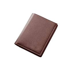SSWERWEQ Brieftasche Herren Mini Slim Wallet männliches lässiges Leder PU. Geldbörse portafoglio Uomo Money Clip dünne männer Brieftasche (Color : Bruin) von SSWERWEQ