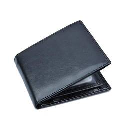SSWERWEQ Brieftasche Herren Neue echtes Leder-Mann-Mappen Reißverschluss Geldbörse Leder Kredit ID-Kartenhalter-Geld-Beutel-Mann Thin Small Black Wallet von SSWERWEQ