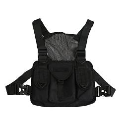 SSWERWEQ Brusttasche Nylon Chest Bags for Men Unisex Tactical Vest Multifunction Chest Rig Bag Male Streetwear Waist Packs von SSWERWEQ