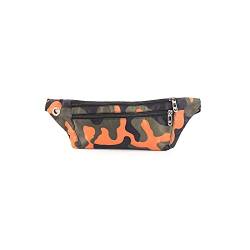SSWERWEQ Crossbody Bag Camouflage Bumpsack, Leinwand Unisex Fanny Pack Taille, Sport Taille Tasche, Wasserabweisende Outdoor-Sporttasche eng anliegende Taille Tasche (Color : Orange) von SSWERWEQ