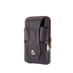 SSWERWEQ Crossbody Bag Geldbörse mit großer Kapazität, braune Umhängetasche, Kreuz, mit mehrschichtiger Schnalle (Color : Black) von SSWERWEQ