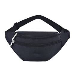SSWERWEQ Crossbody Bag Hüfttasche, DREI Reißverschlusstaschen, Brusttasche, wasserdichte Hüfttasche (Color : Black) von SSWERWEQ