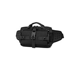 SSWERWEQ Crossbody Bag Hüfttasche for Herrenmode Outdoor Sports Brusttasche Männer wasserdichte Schulterband Tasche Messenger Bag (Color : Black) von SSWERWEQ