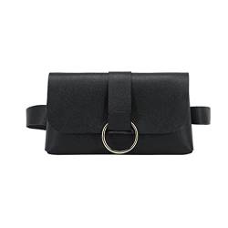 SSWERWEQ Crossbody Bag Ledergürteltasche, Handyhandtasche, Gürtel, Reise, Schulter und Brust (Color : Black) von SSWERWEQ